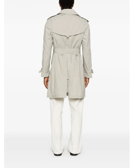 L'IMPERMEABILE White Double-Breasted Belted Coat for men