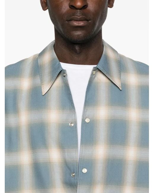 Chemise En Coton À Carreaux Second/Layer pour homme en coloris Blue