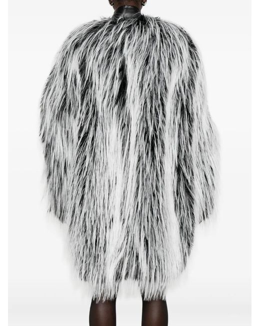 Sportmax Gray Runway Faux-Fur Coat