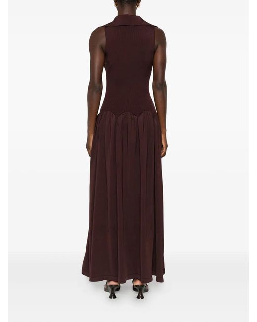 Self-Portrait Purple Ribbed Knit Midi Dress