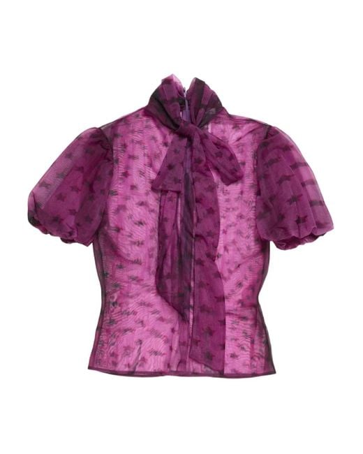 Acne パフスリーブ トップ Purple