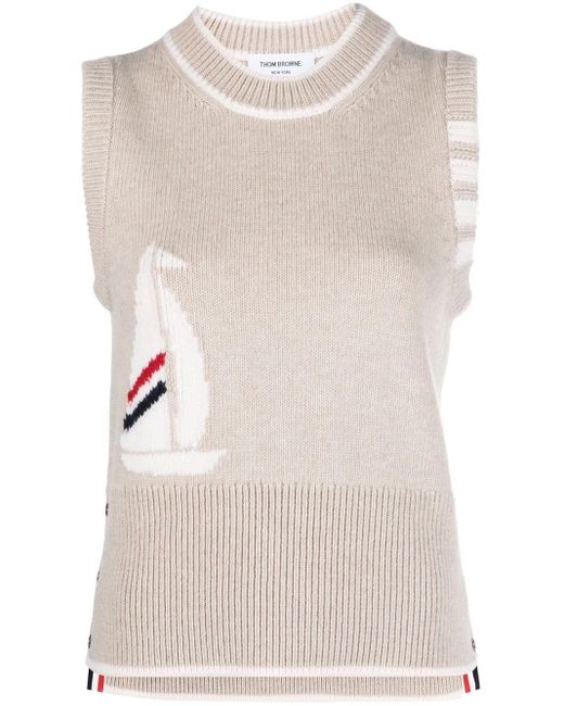 Thom Browne Natural Whale Sail Boat Shell Top