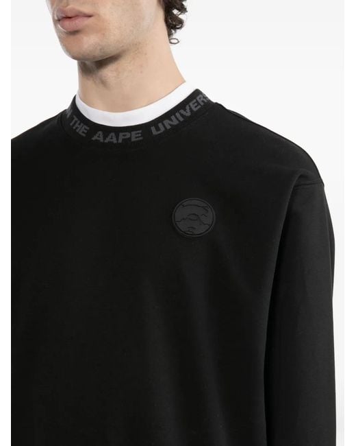 Aape By A Bathing Ape Black Logo Sweatshirt for men