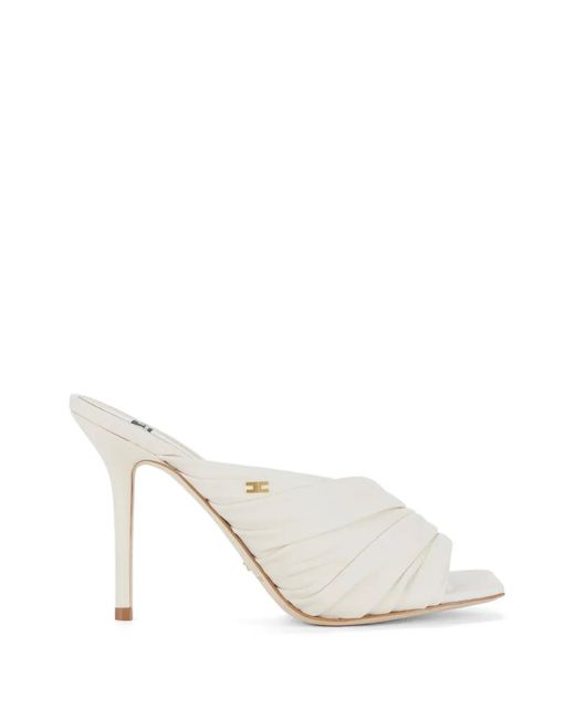 Elisabetta Franchi White Nappa Leather Sandals