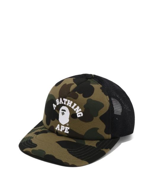 A Bathing Ape Mesh-Baseballkappe mit Camouflage-Print in Black für Herren