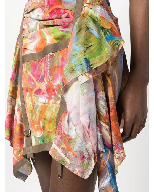 DIESEL Green O-Diantha-Print Mini Dress
