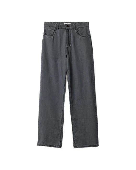 Miu Miu Gray Logo-Embroidered Jeans