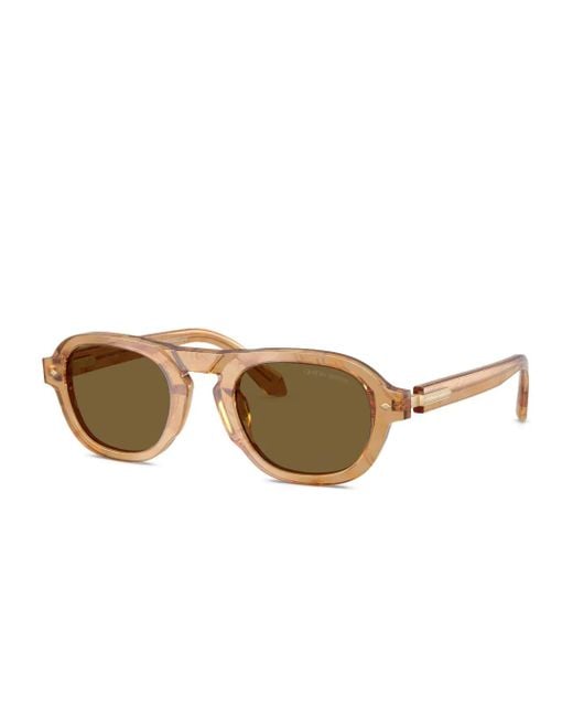 Giorgio Armani Natural Round-Frame Sunglasses for men