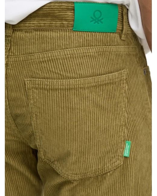 Benetton Green Corduroy Trousers for men