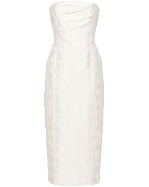 Emilia Wickstead White Jacquard Lowre Midi Dress