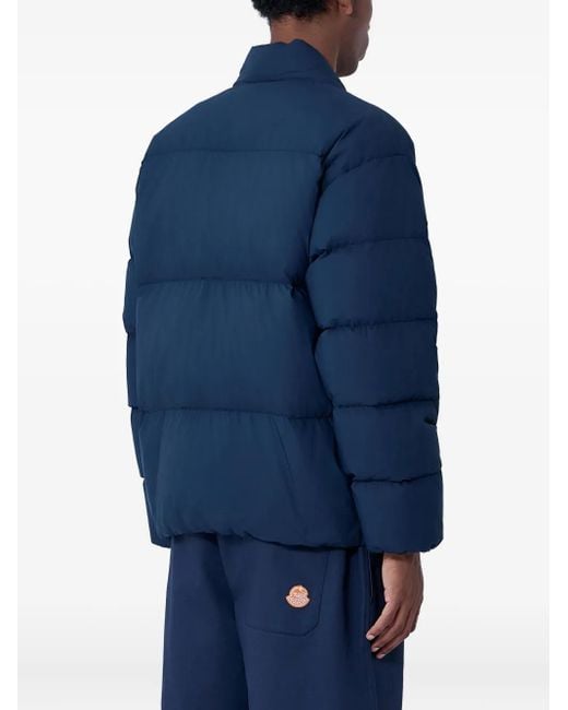 Moncler Blue Logo-Patch Padded Jacket for men