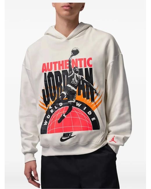 Nike Gray Brooklyn Fleece Printed Hoodie for men
