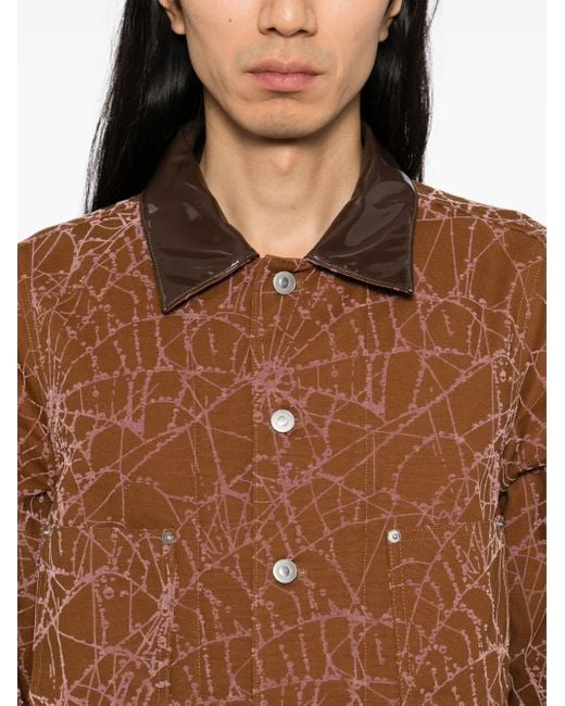 MASU Brown Flocky-Web Jacket for men