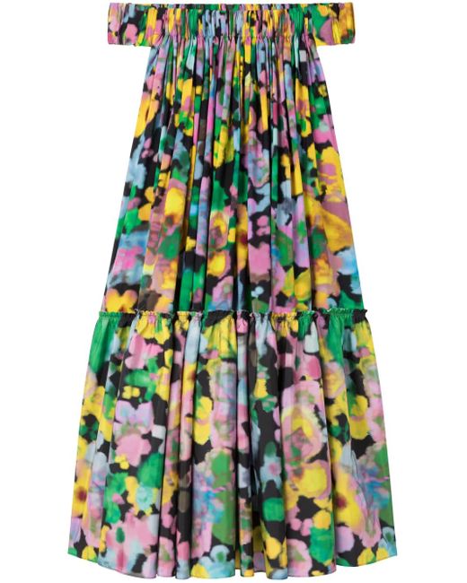 AZ FACTORY X Lutz Huelle Off-Shoulder Midi-Jurk in het Pink