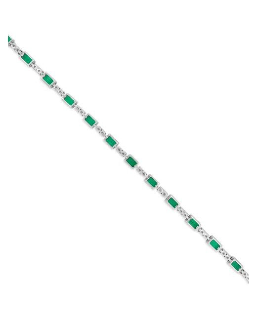 HYT Jewelry Natural Emerald And Diamond Tennis Bracelet