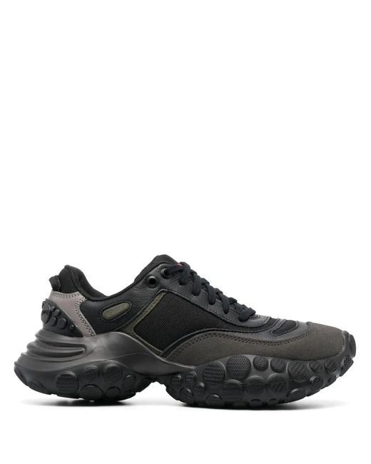 Camper Black Colour-Block Panelled Leather Sneakers