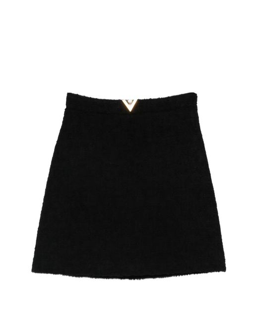 Valentino Garavani Black Triangle-Detail Mini Skirt