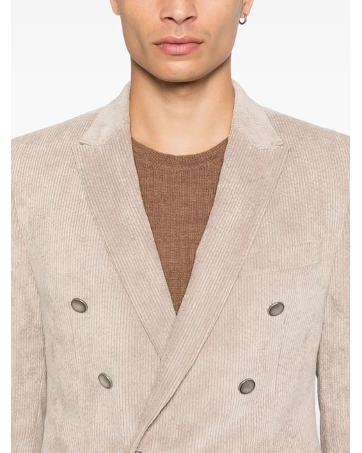 Reveres 1949 Natural Double-Breasted Corduroy Jacket for men