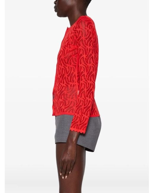 DIOTIMA Red Portia Cardigan Mit Gewellter Spitze