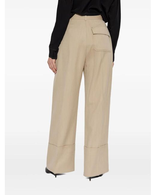 Victoria Beckham Natural Wide Trousers