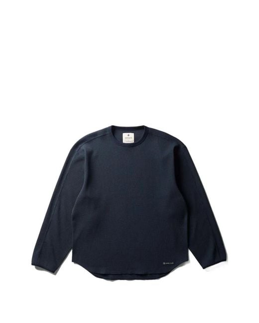 Snow Peak Blue Dry Waffle Long-Sleeve T-Shirt for men