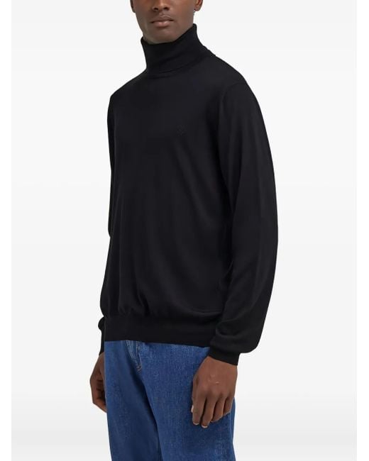 Roberto Cavalli Blue Turtleneck Wool Sweater for men
