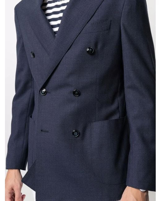 Barba Napoli Blazer Met Dubbele Rij Knopen in het Blue voor heren
