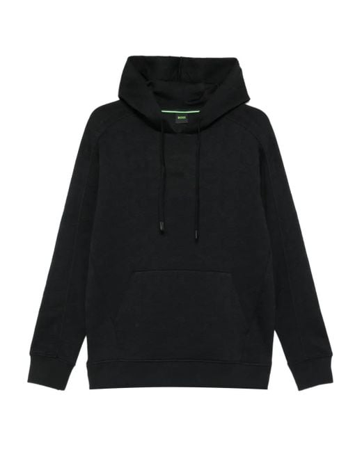 Boss Black Patterned-Jacquard Hoodie for men