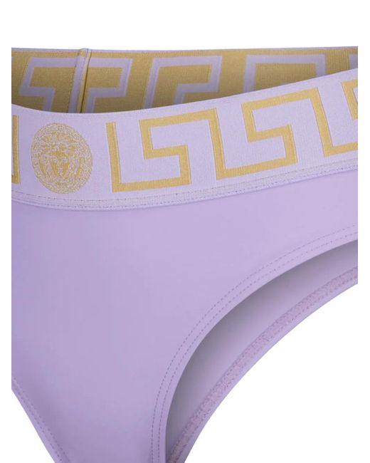 Versace Purple Greca Border Bikini Bottoms