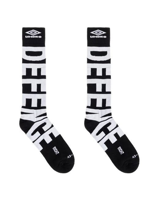 Umbro Black Logo-Intarsia Ribbed-Trim Socks for men