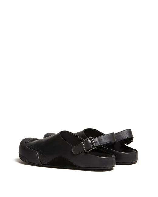 Marni Black Dada Sabot Slingback Leather Sandals for men