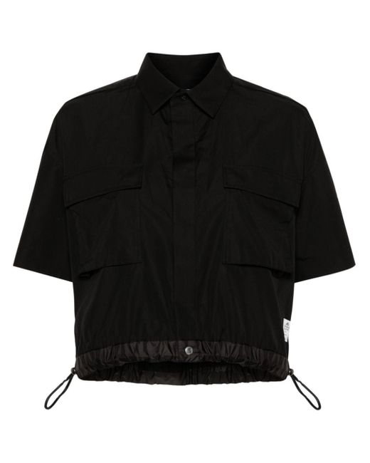 Camicia crop x Thomas Mason di Sacai in Black