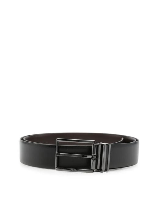 Boss Gray Leather Belt for men