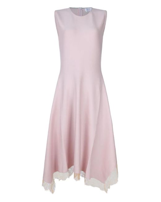Alexander McQueen レーストリム ノースリーブドレス Pink