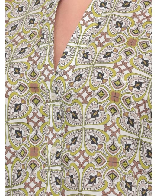 Emme White V-Neck Printed Shirt