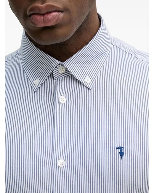 Trussardi Gray Striped Shirt for men