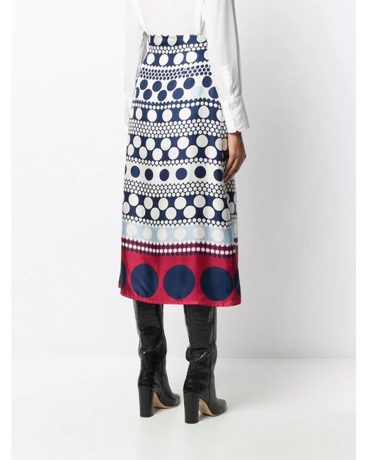 Valentino Garavani Multicolor Stripe And Dot Skirt