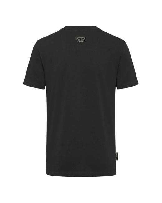 Philipp Plein Black Jersey T-Shirt Teddy Dollar Stones for men