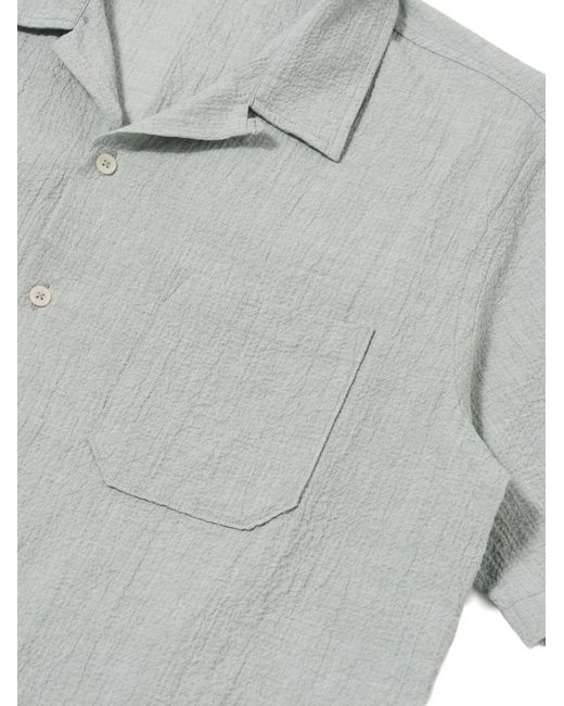 Universal Works Gray Chest-Pocket Textured Shirt for men