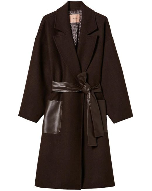 Twinset Black Belted Coat