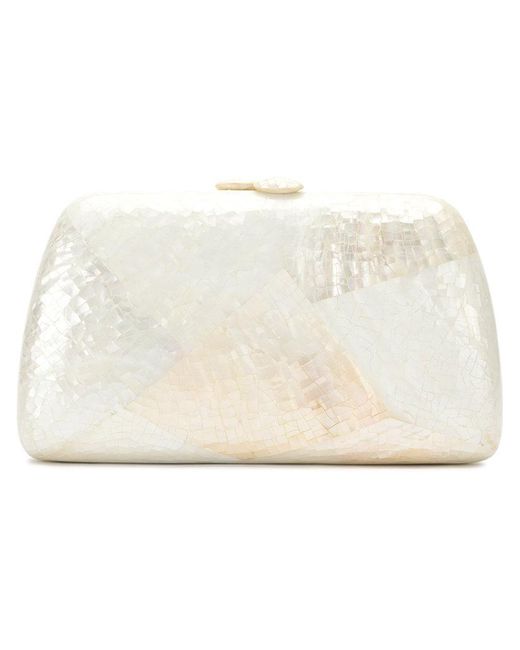 Serpui White Mother Of Pearl Clutch