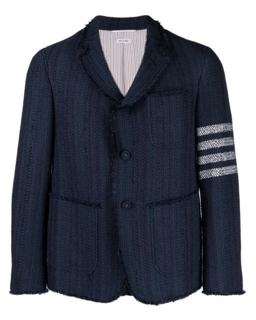 Thom Browne Blue 4-Bar Stripe Blazer for men