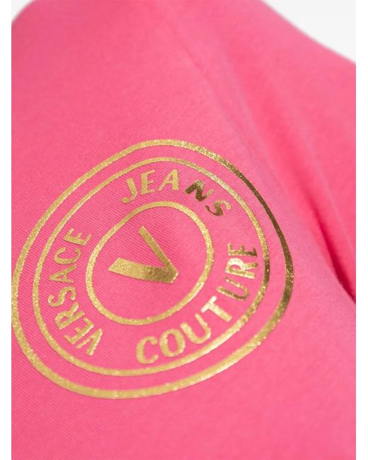 Versace Jeans Couture Pink Logo-Print Dress