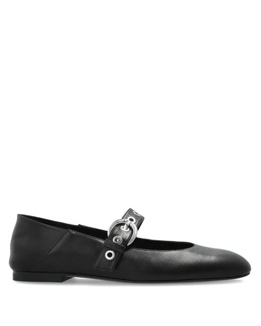 Stuart Weitzman Black Leather Ballet Flats