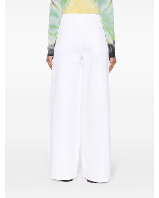 Mother White The Undercover Wide-Leg-Jeans