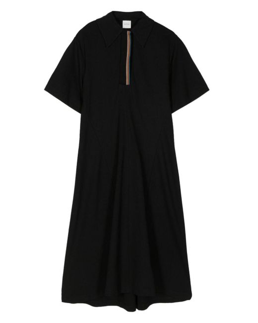 Paul Smith Stripe-detail Midi Polo Dress in het Black