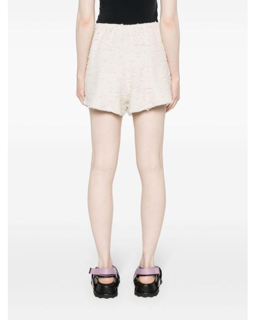 Ioana Ciolacu Natural Distressed-effect Knitted Shorts