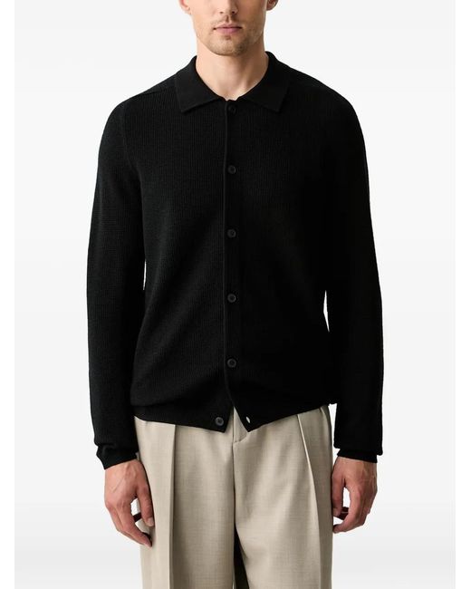 Marc O' Polo Black Button-Up Wool Cardigan for men