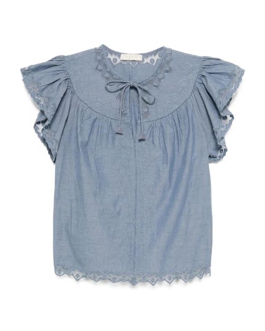 Ulla Johnson Women's Blue Effie Top