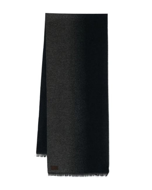 Canali Black Gradient-Effect Scarf for men